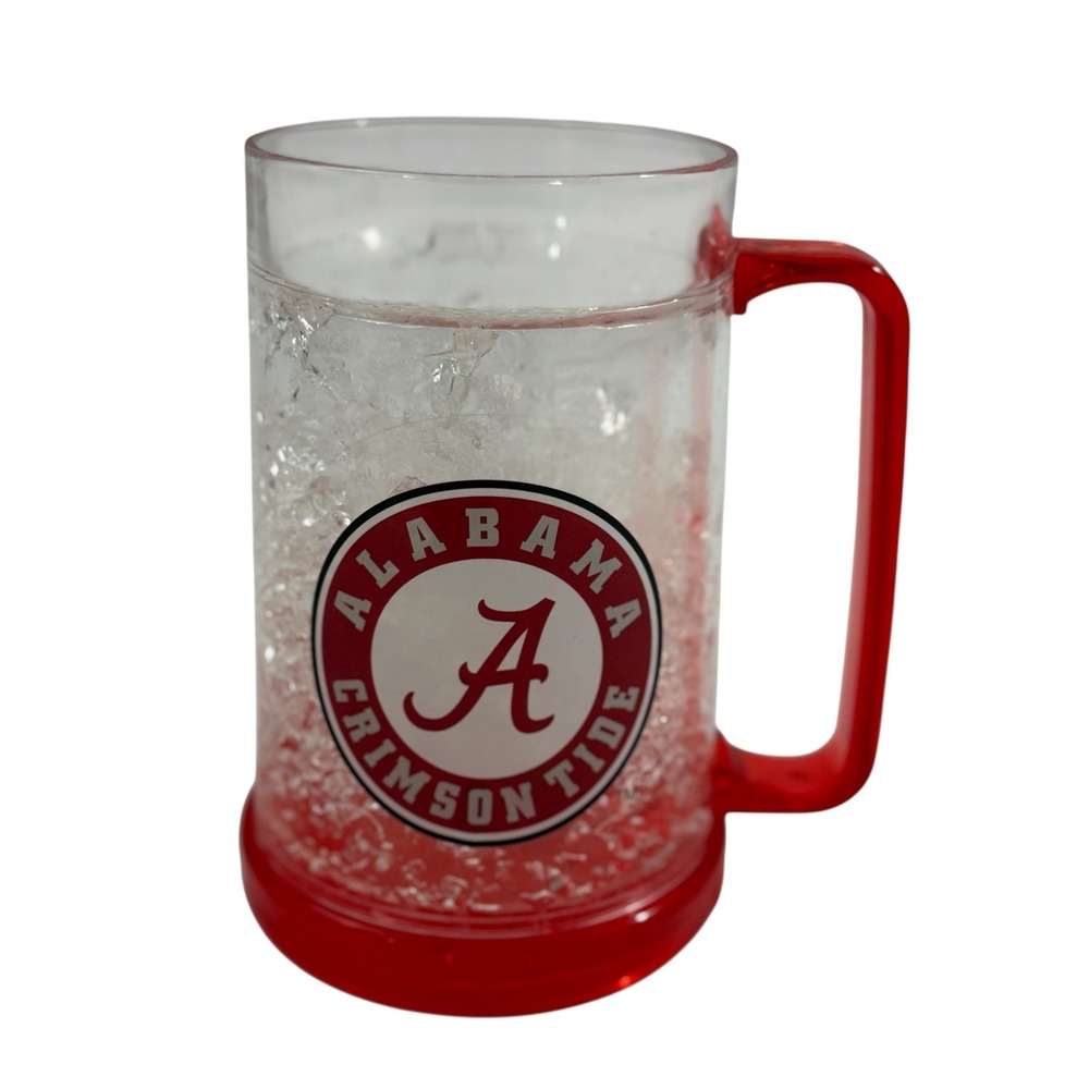 NCAA Alabama Crimson Tide 16oz Clear Freezer Mug Logo Red Officially Licensed